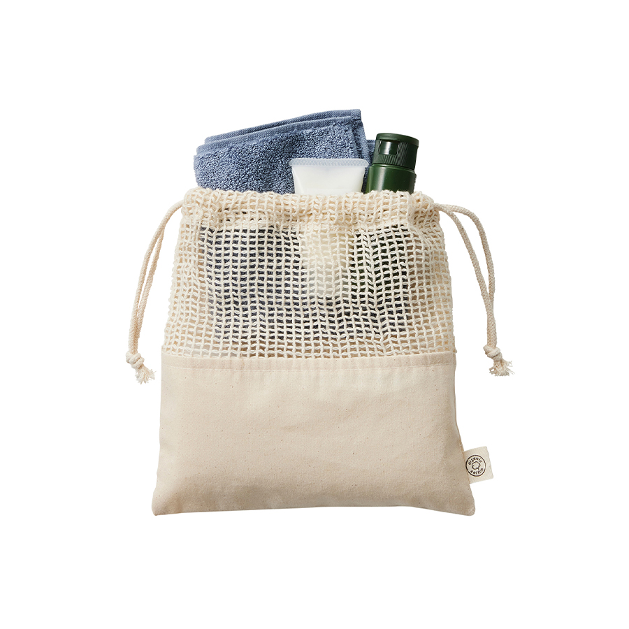 オーガニックコットンネット巾着（サイズ：M～L）