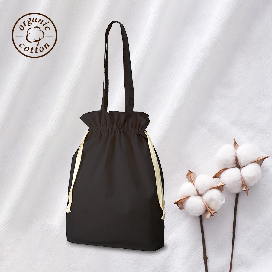 オーガニックコットンガゼット巾着トート（カラー：各種）
