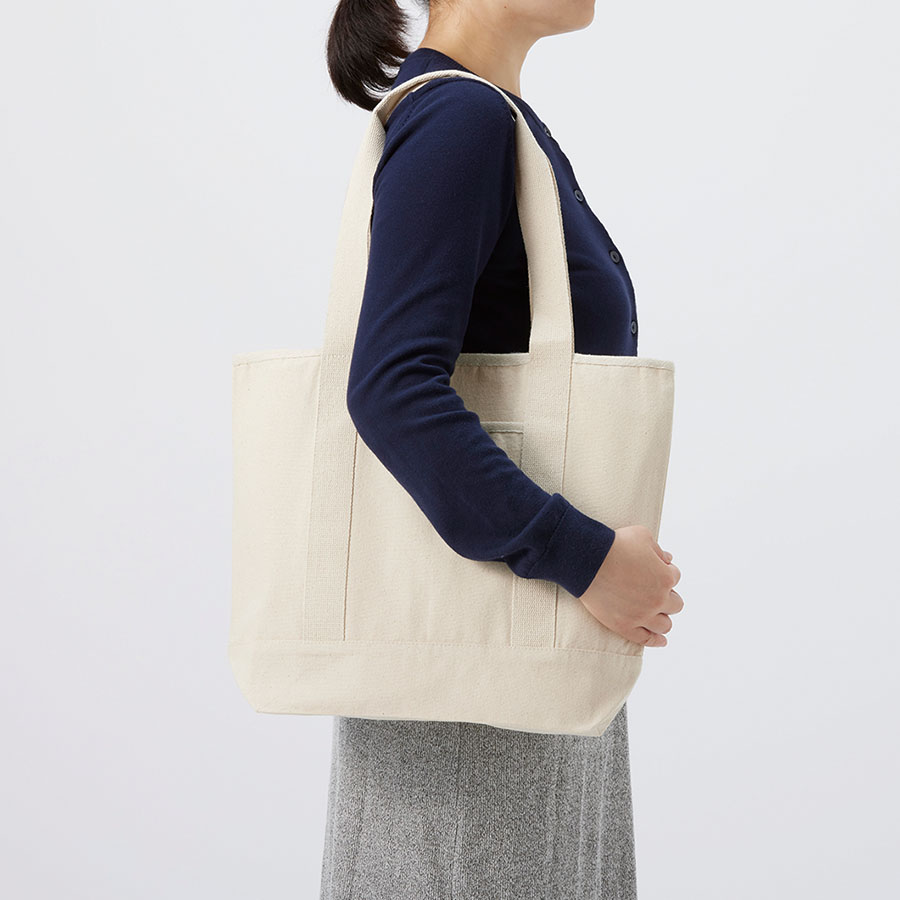 オーガニックコットンキャンバスライントート　ナチュラル