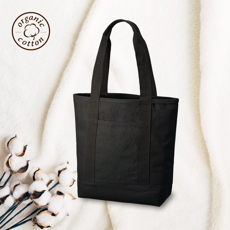 オーガニックコットンキャンバスライントート ナイトブラック
