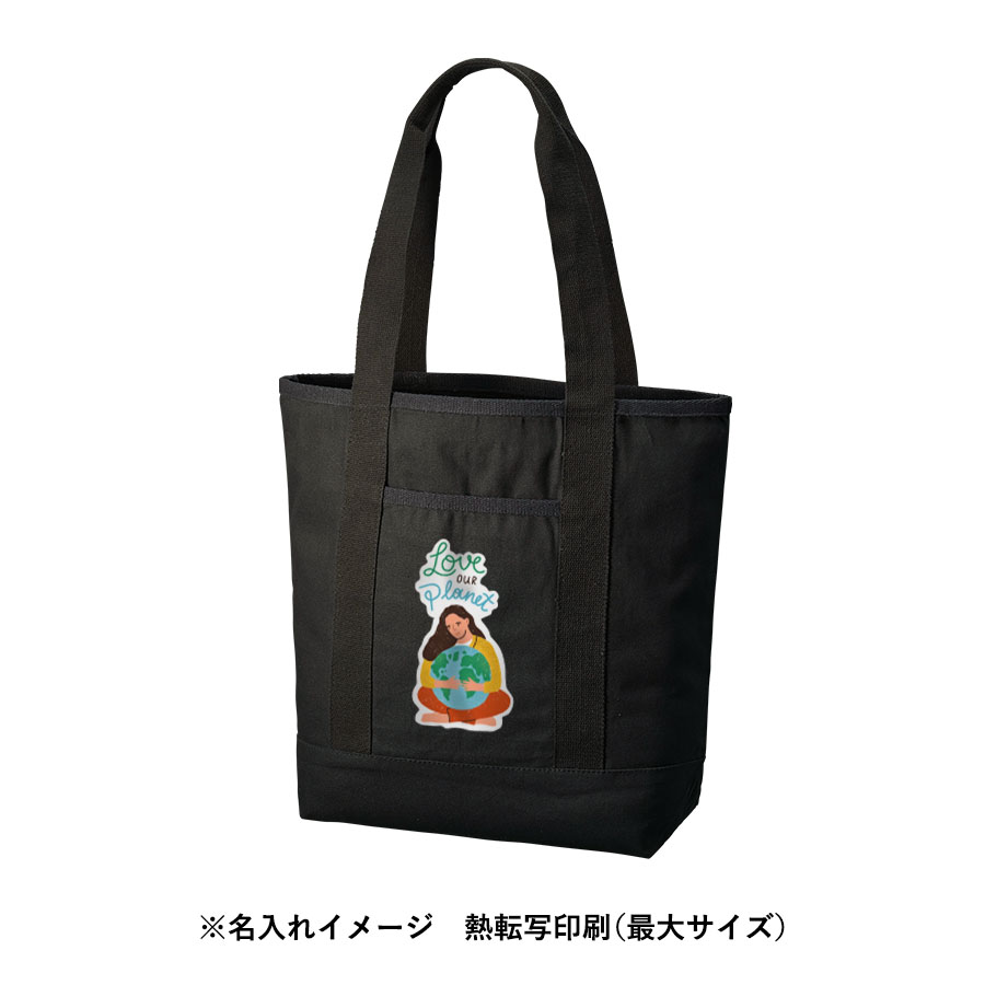 オーガニックコットンキャンバスライントート　ナイトブラック