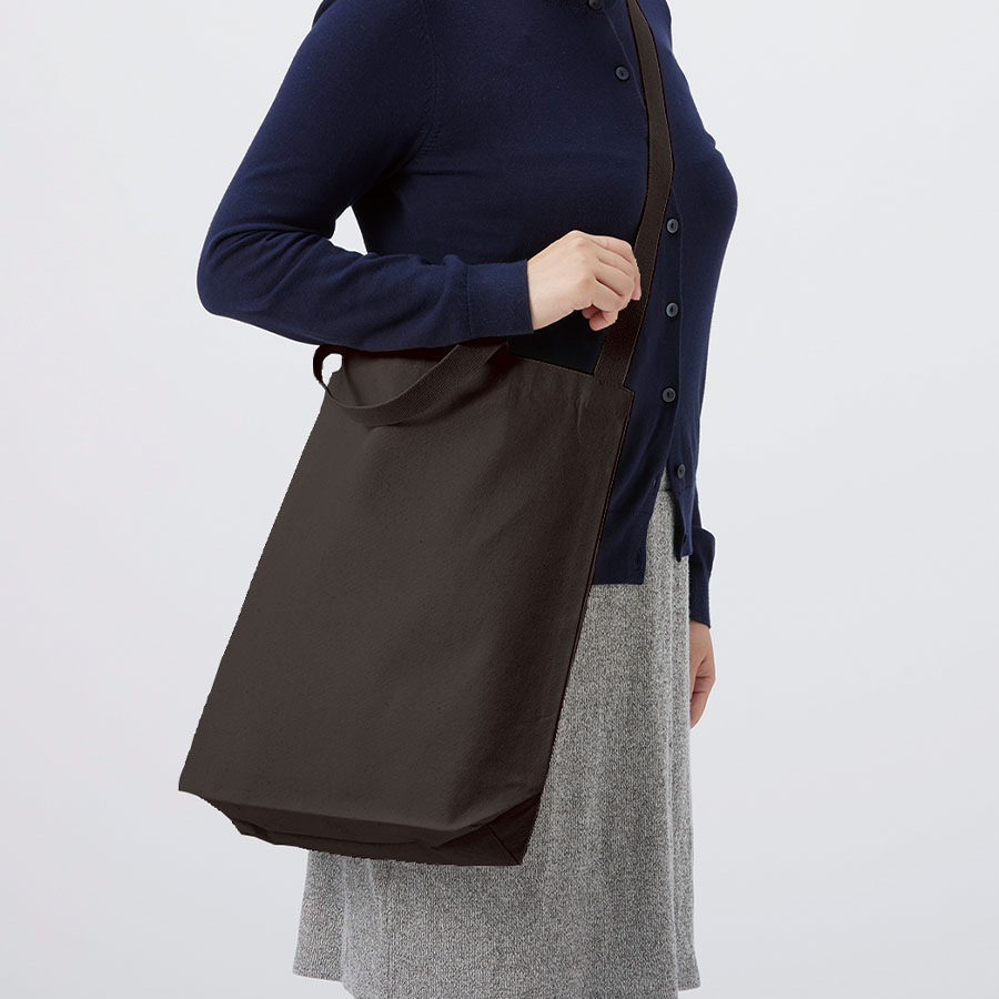 オーガニックコットンキャンバスWスタイルバッグ　ナイトブラック