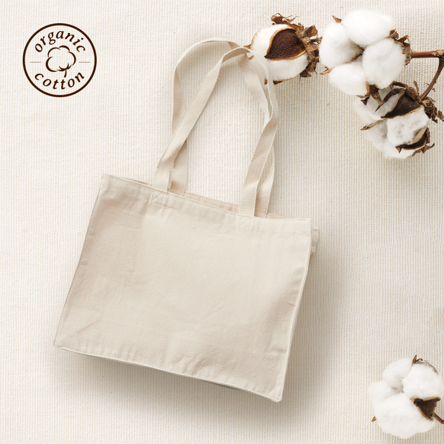 オーガニックコットンキャンバスボックストート ナチュラル