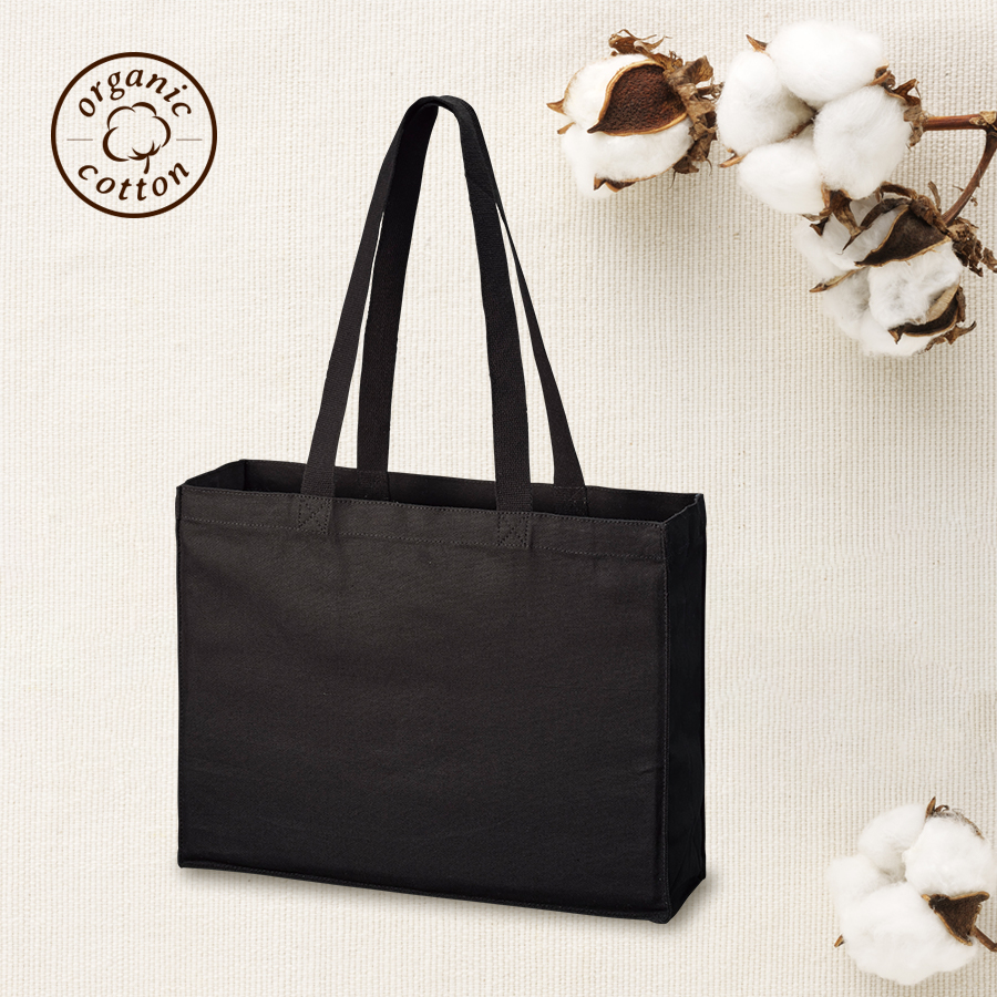 オーガニックコットンキャンバスボックストート ナイトブラック