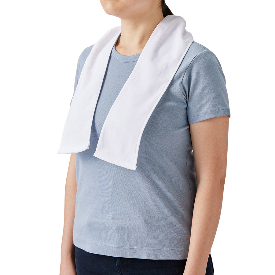 【アウトレット】プリントしやすいコットンシャーリングネックタオル　ホワイト