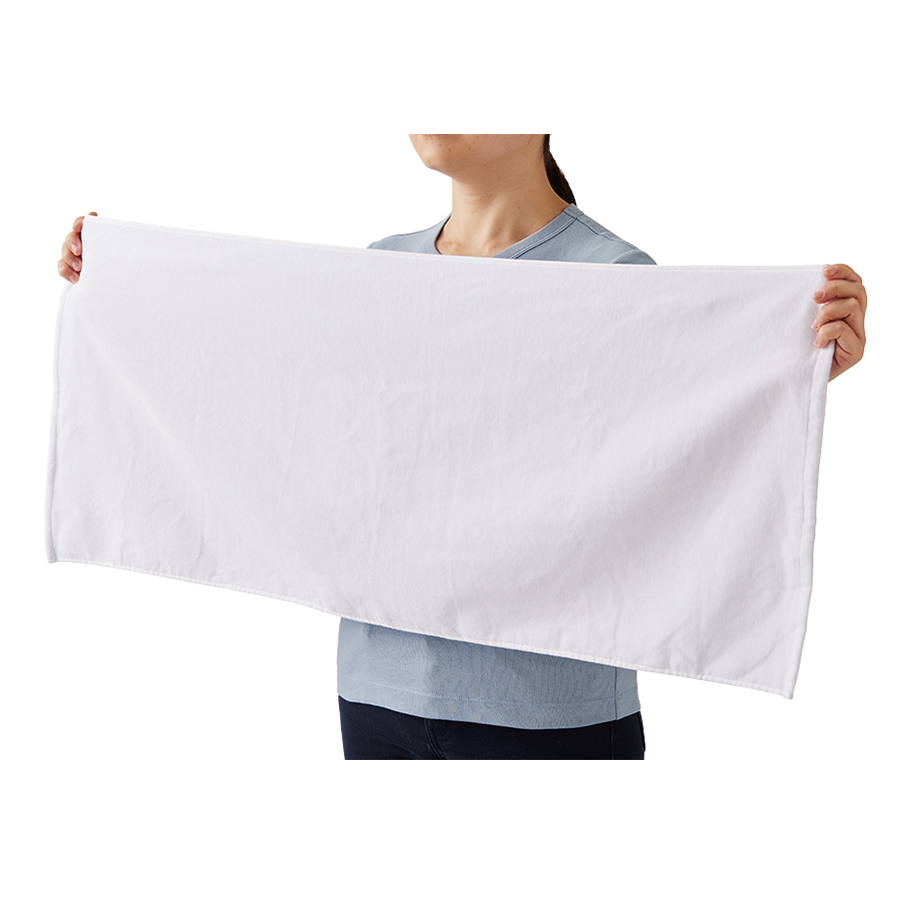 【アウトレット】プリントしやすいコットンシャーリングスポーツタオル　ホワイト