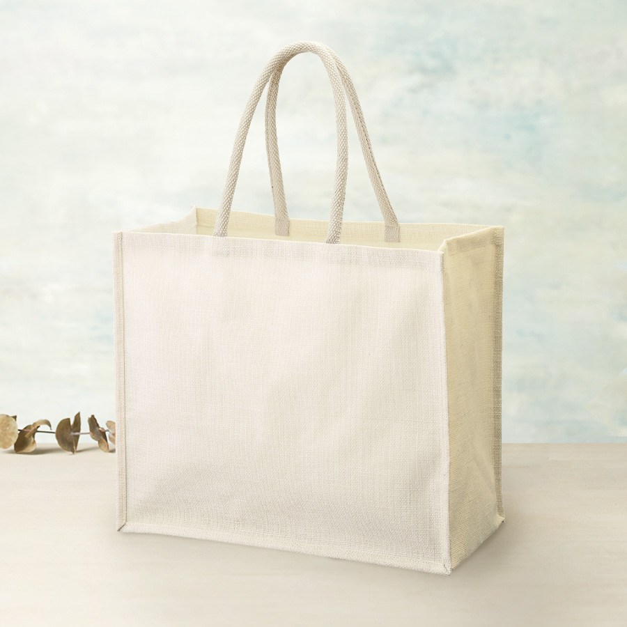 ジュートスクエアトート（LL）ナチュラルホワイト