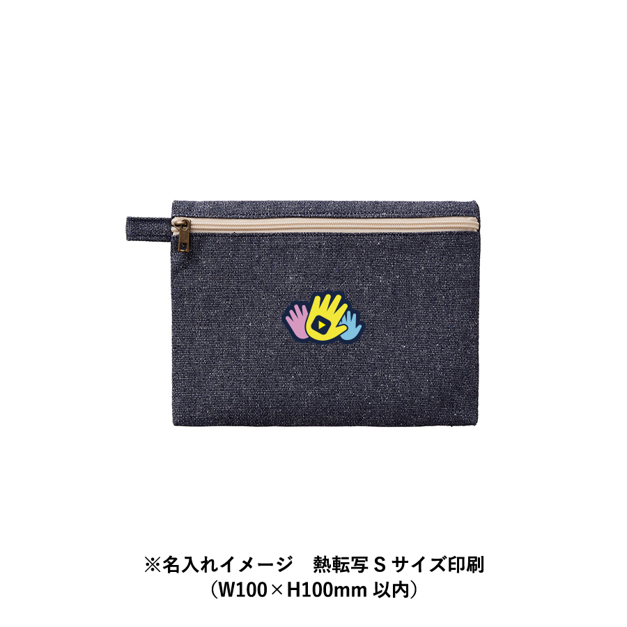 【アウトレット】シャンブリックキャンバスフラットポーチ（M）