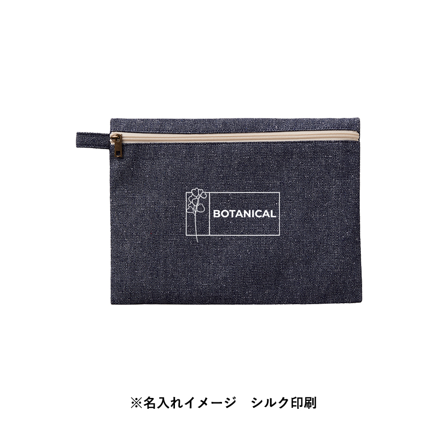 【アウトレット】シャンブリックキャンバスフラットポーチ（L）