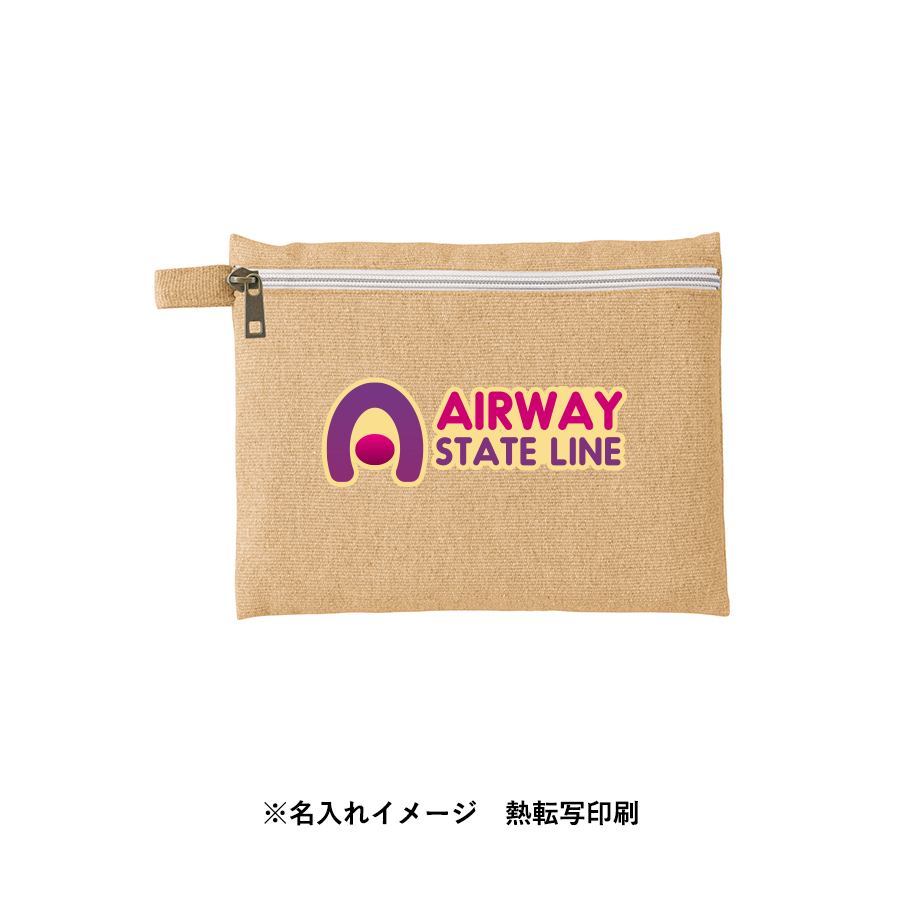 【アウトレット】シャンブリックキャンバスフラットポーチ（L）