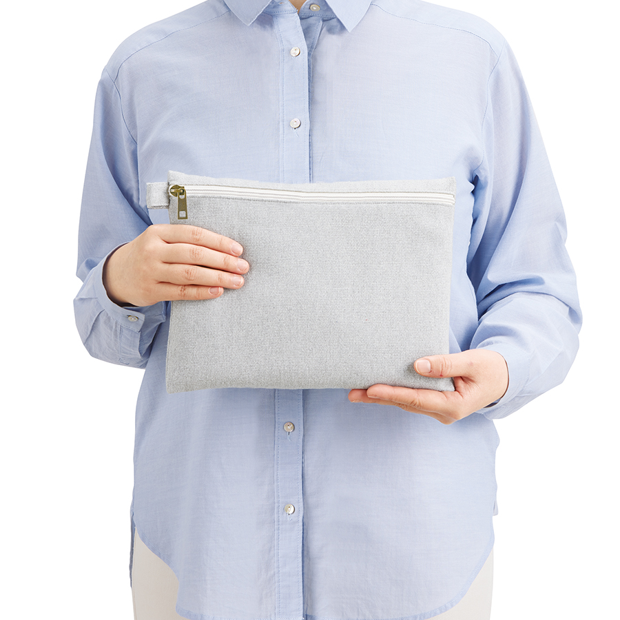 【アウトレット】シャンブリックキャンバスフラットポーチ（L）