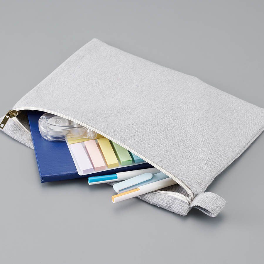 【アウトレット】シャンブリックキャンバスフラットポーチ（L）