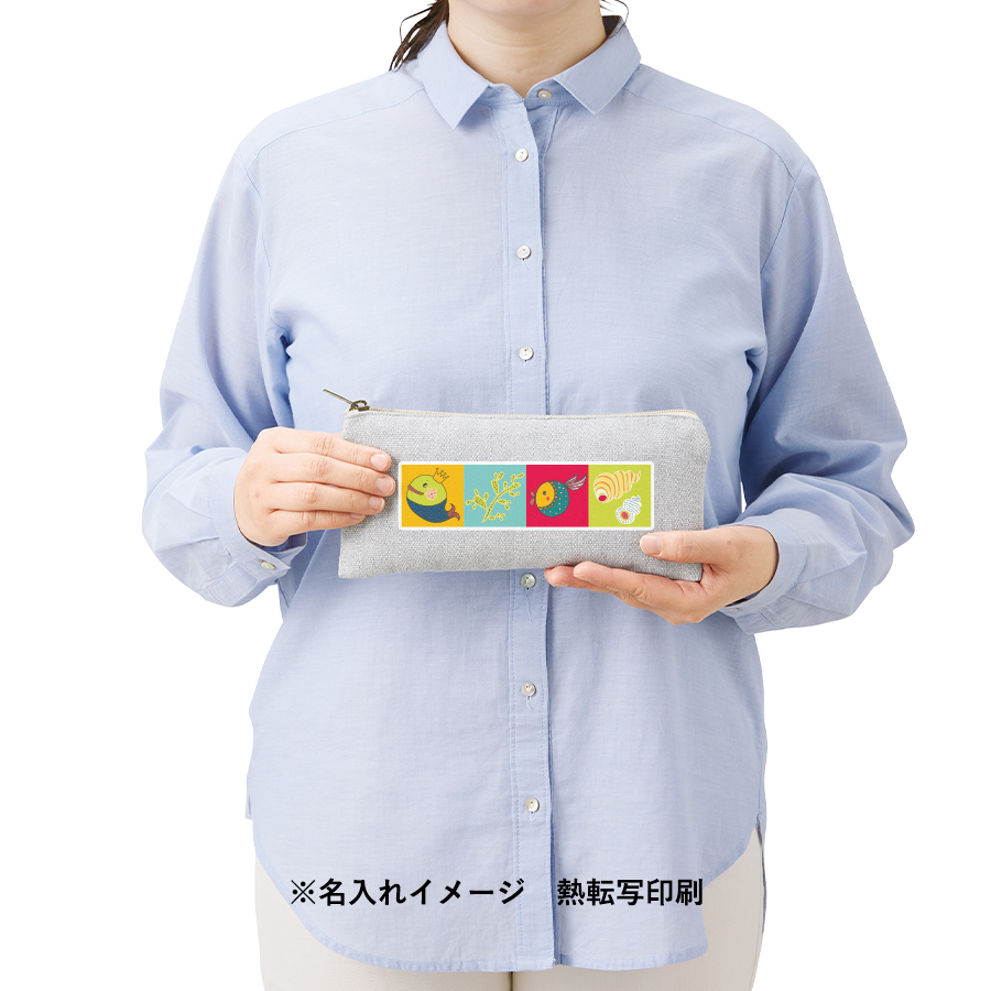 【アウトレット】シャンブリックキャンバスフラットポーチ ロング