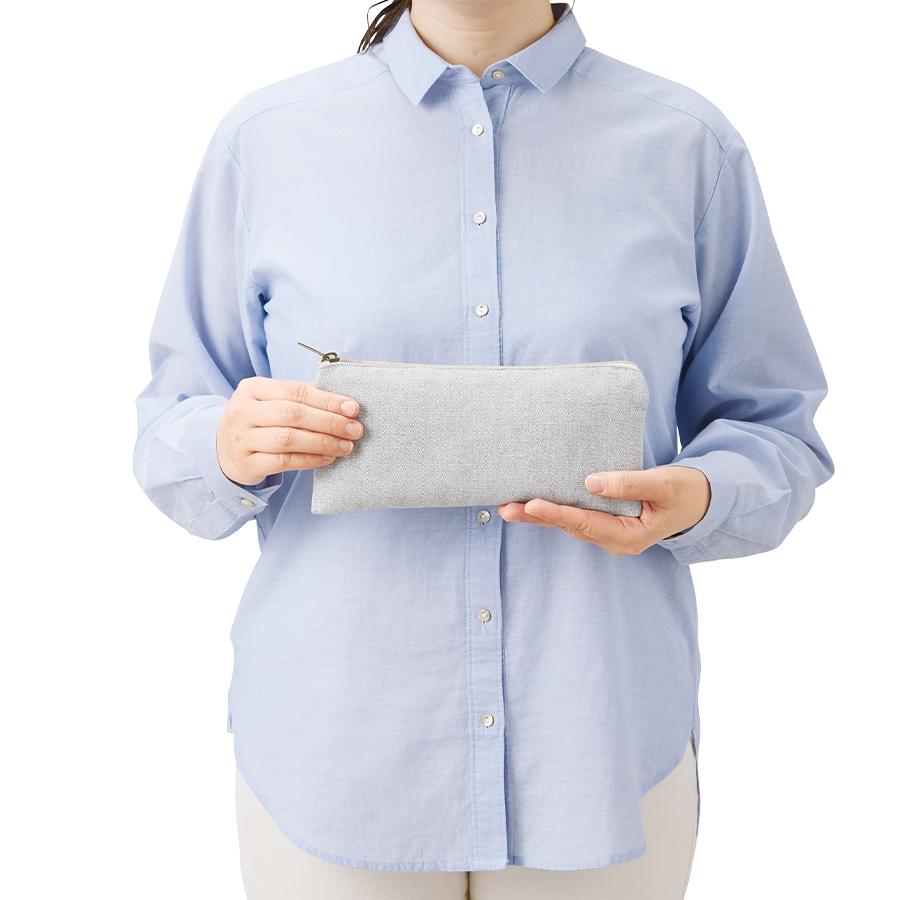 【アウトレット】シャンブリックキャンバスフラットポーチ ロング