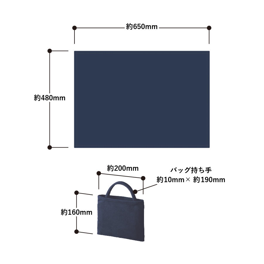 【アウトレット】エコブランケット（再生PET）ミニ　バッグ付