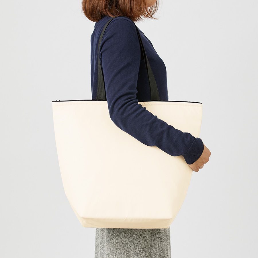 【アウトレット】オーガニックコットンバイカラー保冷トート（M）　ナチュラル