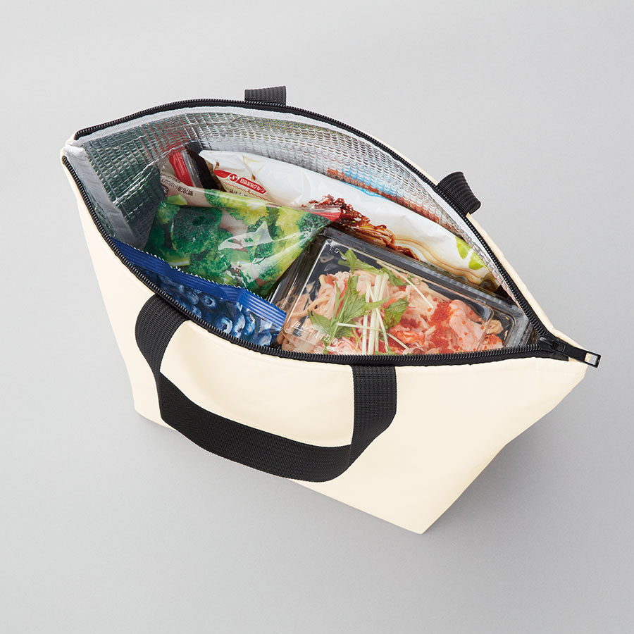 【アウトレット】オーガニックコットンバイカラー保冷トート（M）　ナチュラル