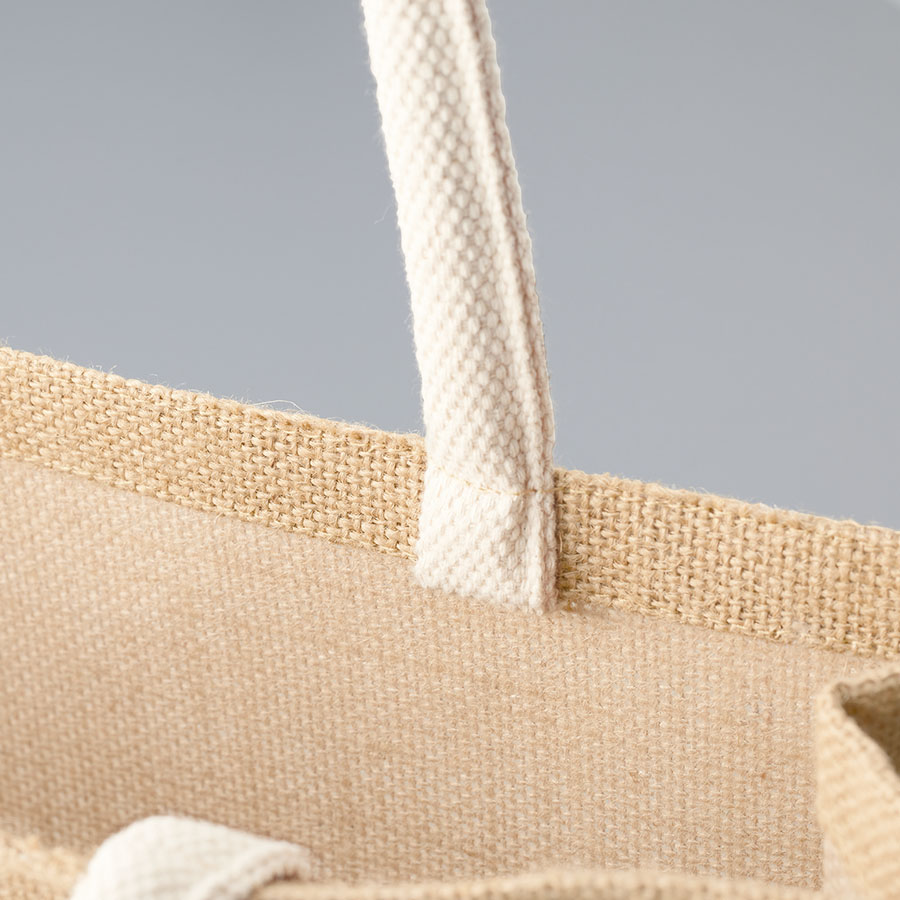 ジュート＆キャンバスポケットトート（L）　ナチュラル