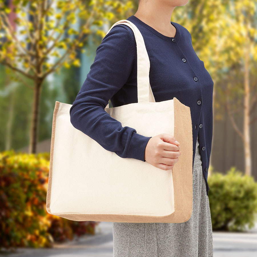 ジュート＆キャンバスコンビトート