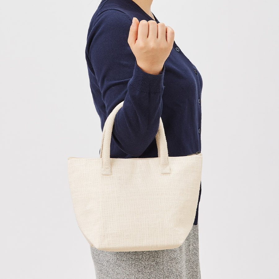 ジュート保冷トート（S）　ナチュラルホワイト