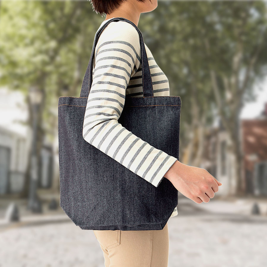 【シルク印刷必須商品】デニムライクトート（Ｍ）