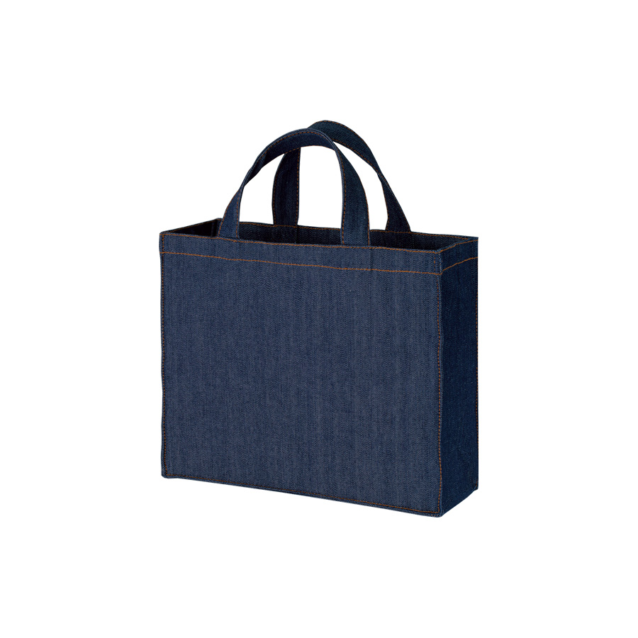 【シルク印刷必須商品】デニムライクカレッジトート　ワイド