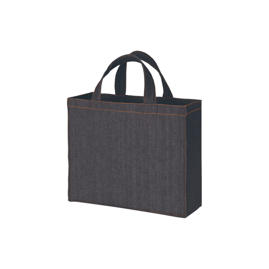 【シルク印刷必須商品】デニムライクカレッジトート　ワイド