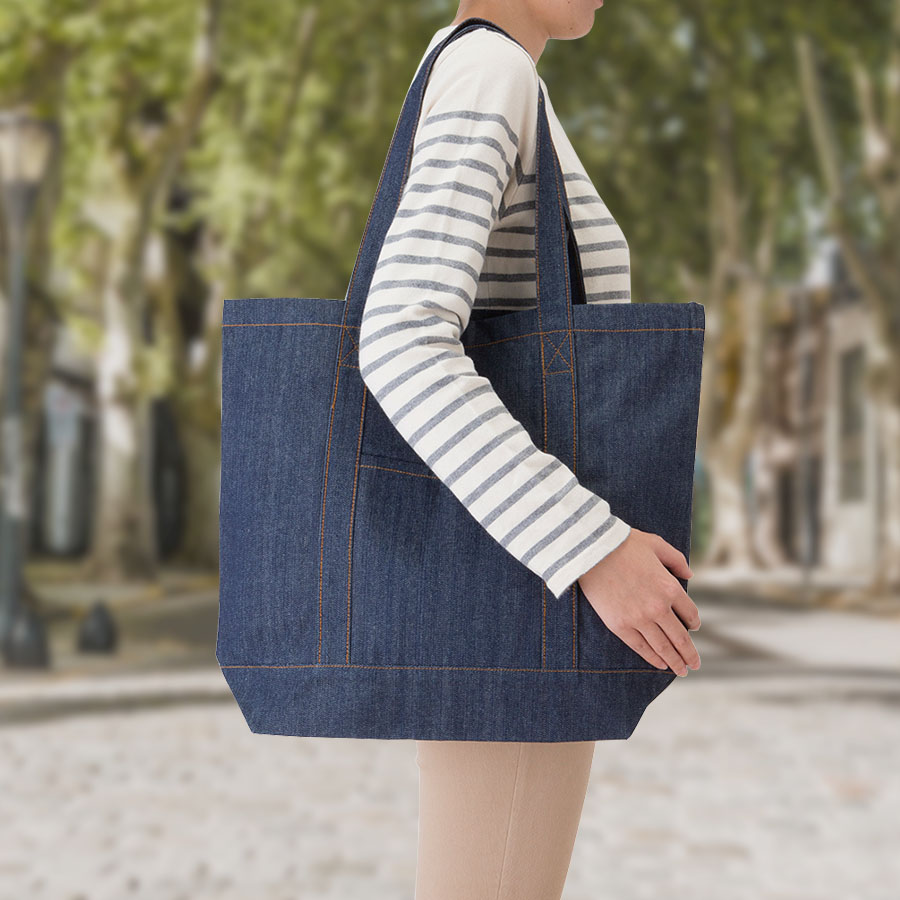 【シルク印刷必須商品】デニムライクライントート（M）