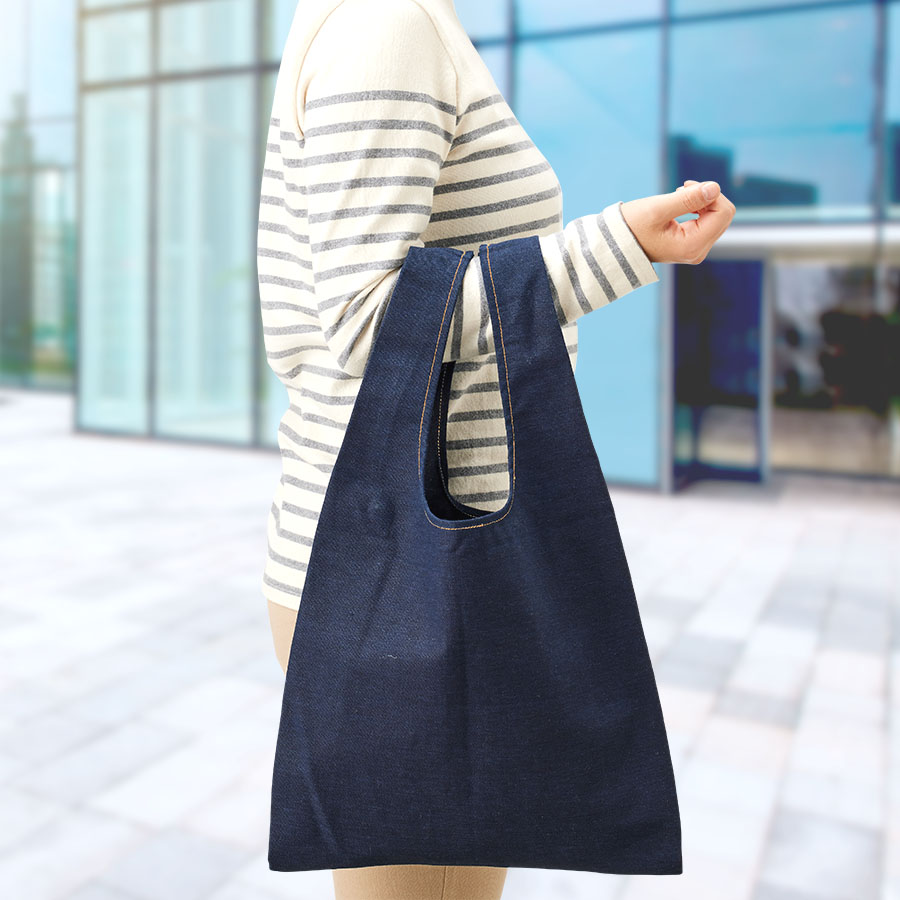 【シルク印刷必須商品】デニムライクマルシェバッグ