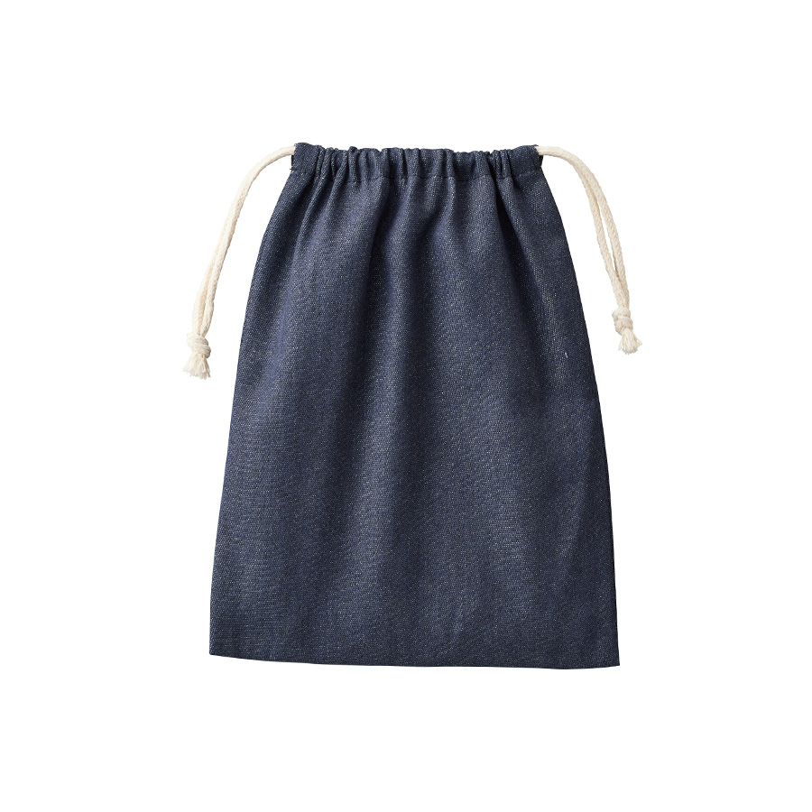 【シルク印刷必須商品】デニムライク巾着（M）