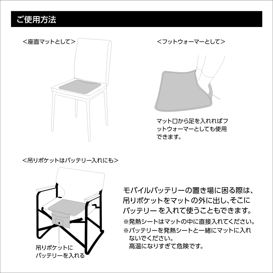 USBホットマット　ネイビー