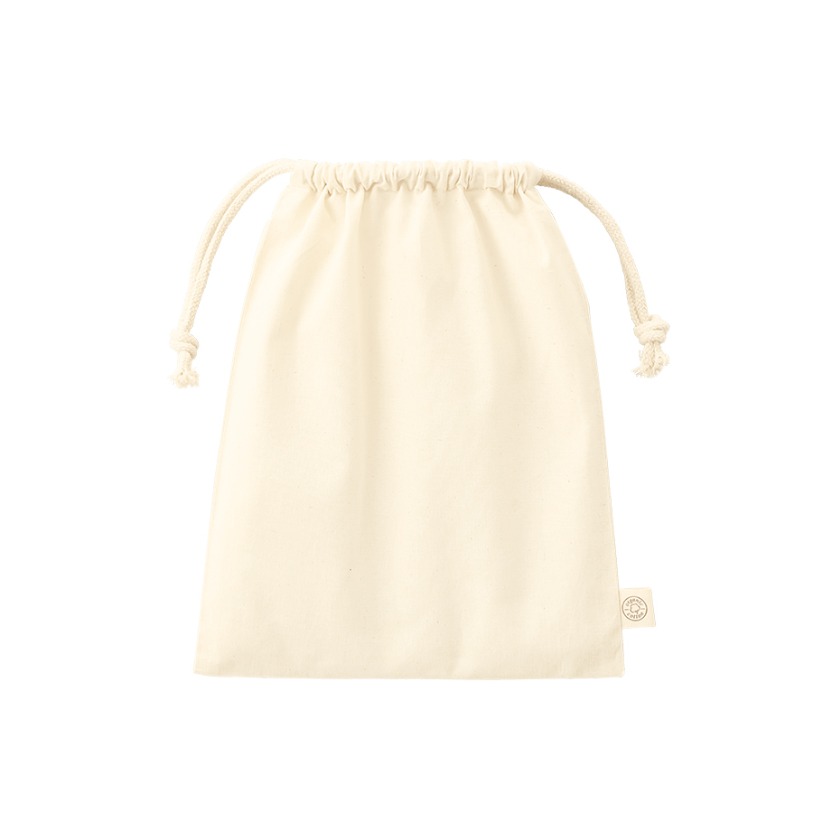 オーガニックコットン巾着（M）　ナチュラル