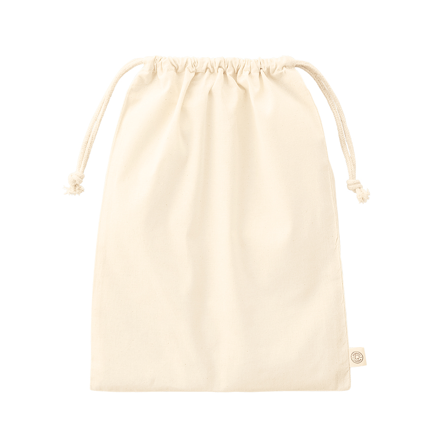 オーガニックコットン巾着（L）　ナチュラル