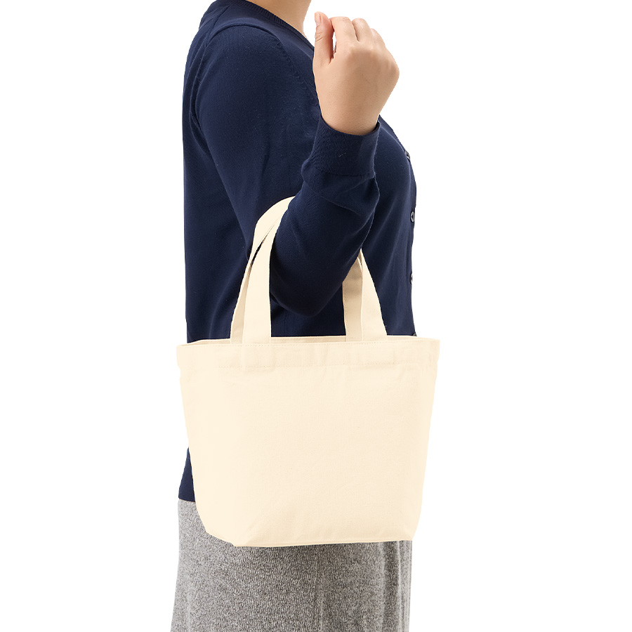 キャンバスベーシックファスナートート（S）　ナチュラル