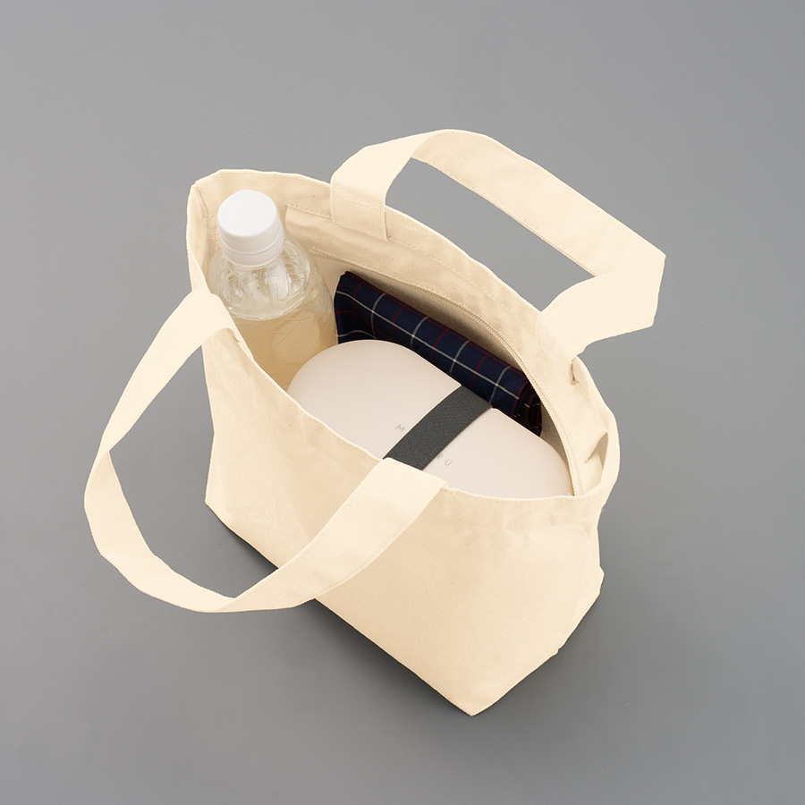 キャンバスベーシックファスナートート（S）　ナチュラル