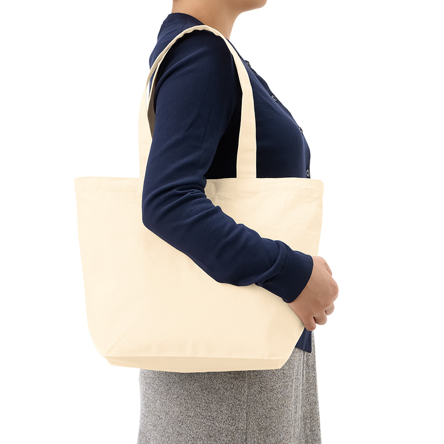 キャンバスベーシックファスナートート（M）　ナチュラル