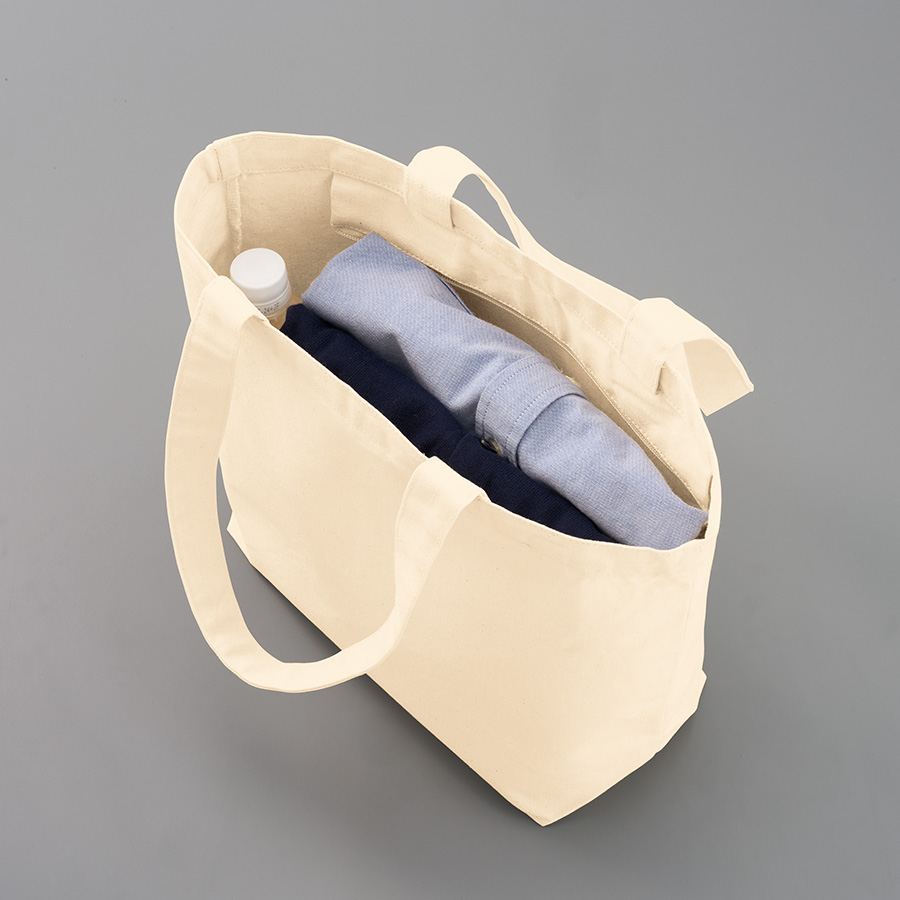 キャンバスベーシックファスナートート（M）　ナチュラル