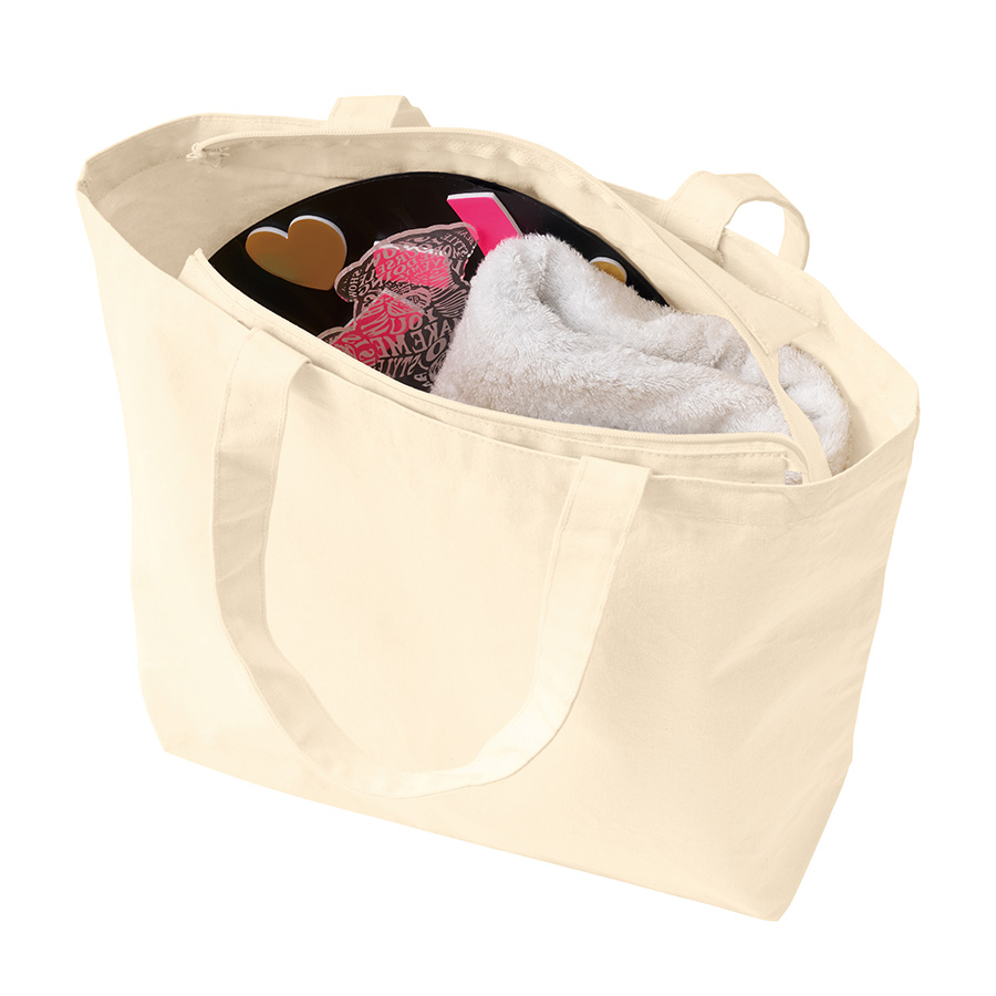 キャンバスベーシックファスナートート（L）　ナチュラル