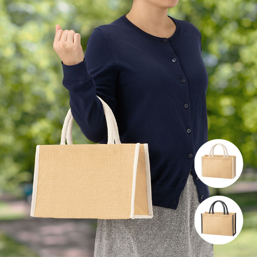 TR-1289ジュートスクエアパイピングトート（M）