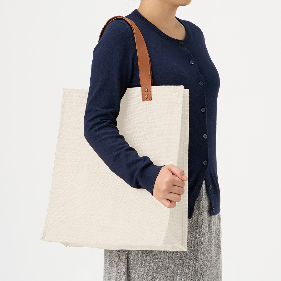 ジュートレザースタイルハンドルトート