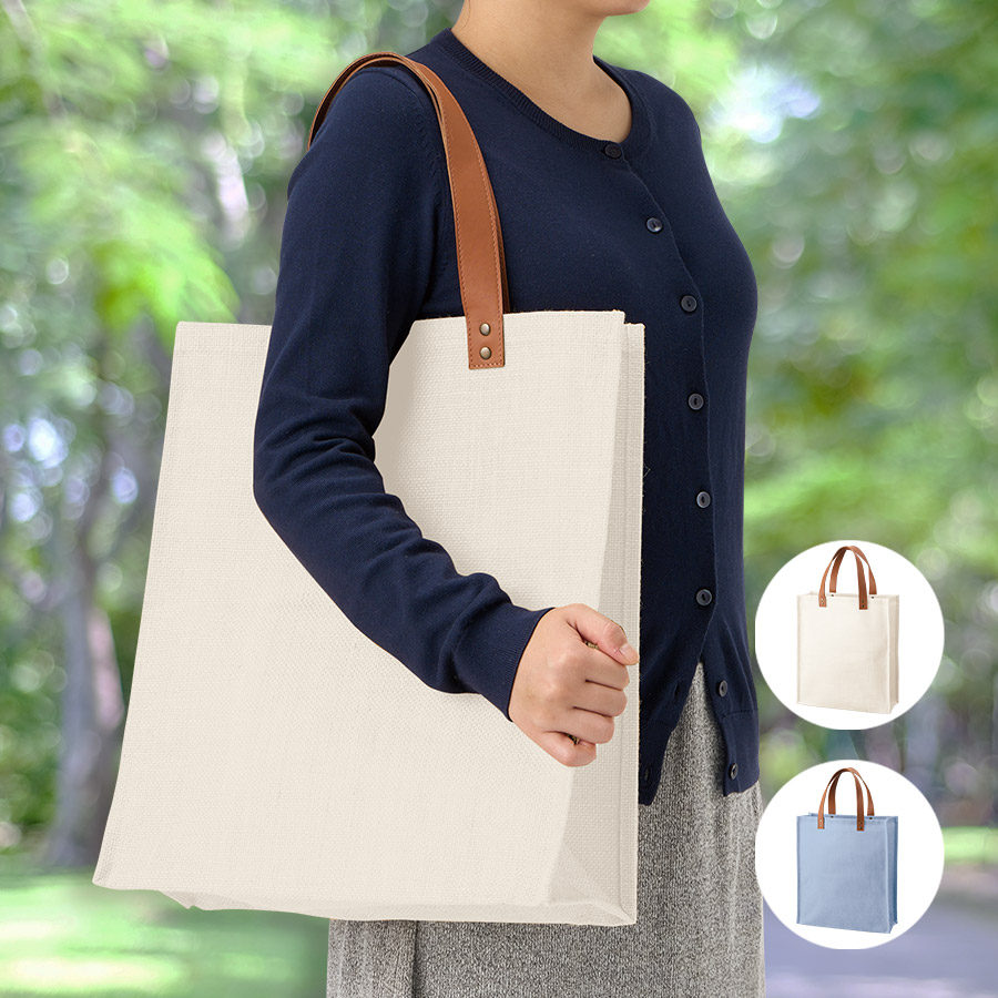 TR-1291ジュートレザースタイルハンドルトート