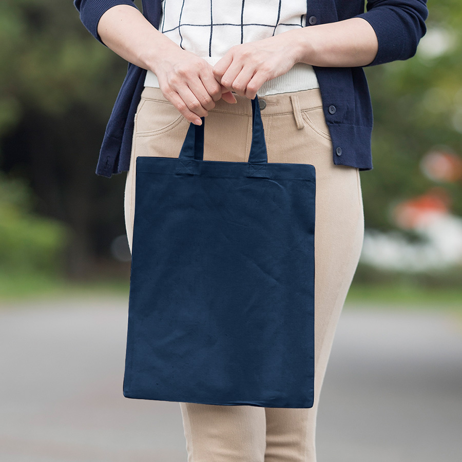 オーガニック厚手コットンA4フラットバッグ