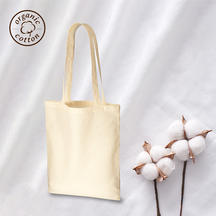 TR-1295-008オーガニック厚手コットンフラットショルダートート　ナチュラル