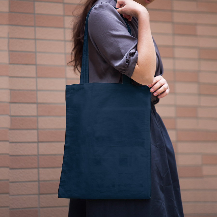 オーガニック厚手コットンフラットショルダートート