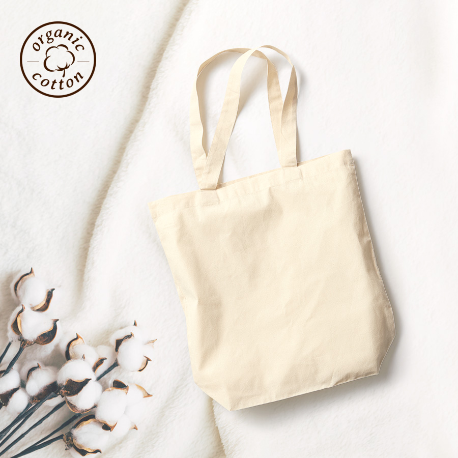 オーガニック厚手コットンバッグ（M）ナチュラル