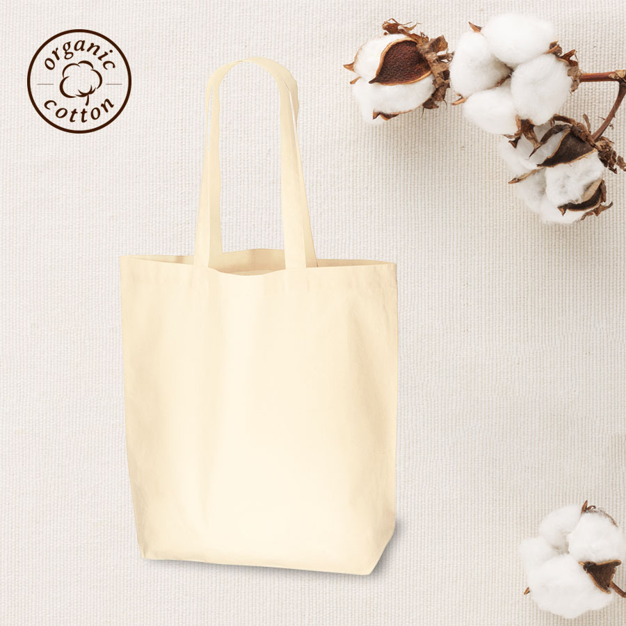 オーガニック厚手コットンバッグ（L）ナチュラル