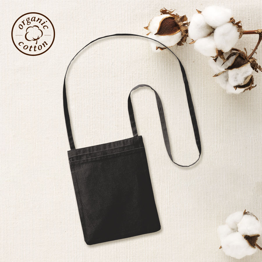 オーガニック厚手コットンポケットサコッシュ ブラック
