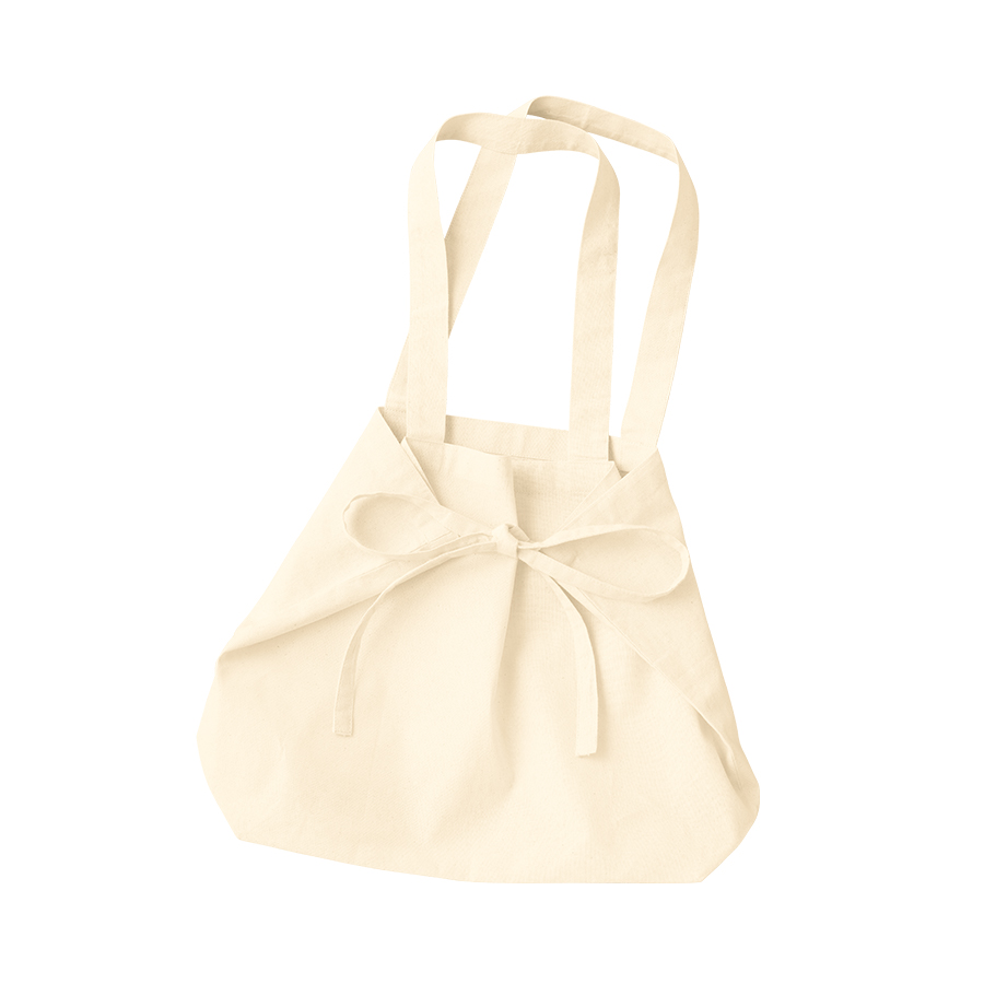 オーガニック厚手コットン紐リボントート　ナチュラル