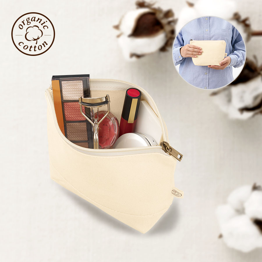 オーガニックコットンキャンバスデイリーポーチ（S）ナチュラル