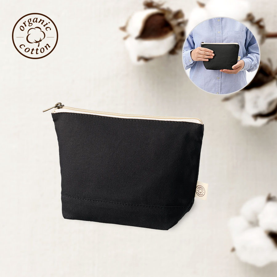 オーガニックコットンキャンバスデイリーポーチ（S）ナイトブラック